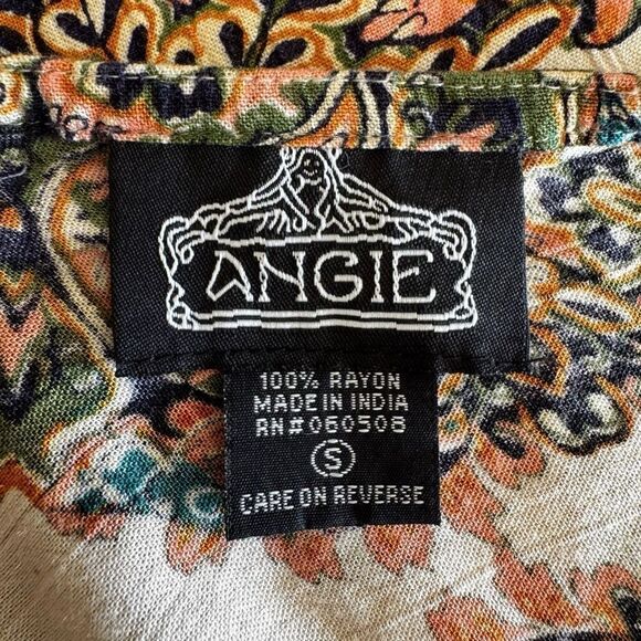 Angie Bohemian Open Front Wrap Floral Paisley Beach Drape Arm Holes Sz S #2410 - Picture 7 of 11